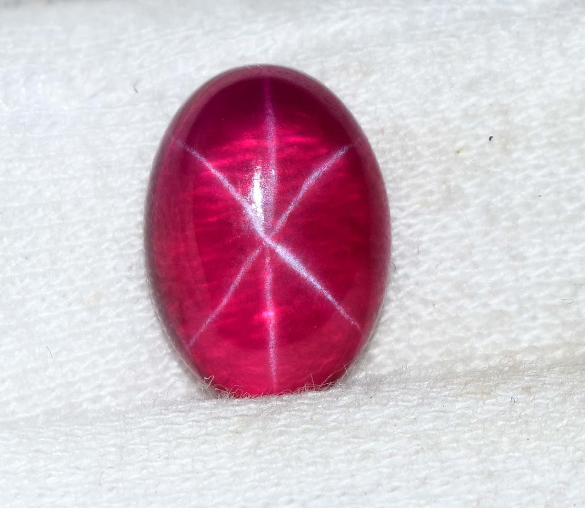 Blood Red Star Ruby 68 Ct Loose Gemstone 6 Rays 100 Natural Etsy