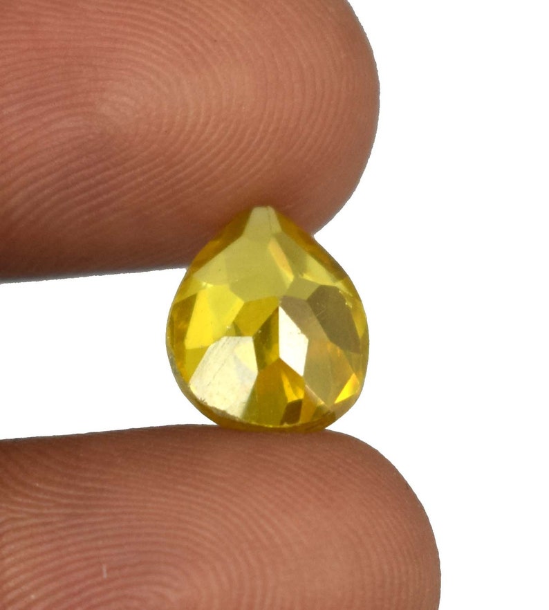 Srilankan 8.35 Ct 100/% Natural Pear Cut Yellow Spinel Loose Gemstone AGI Certified X9713