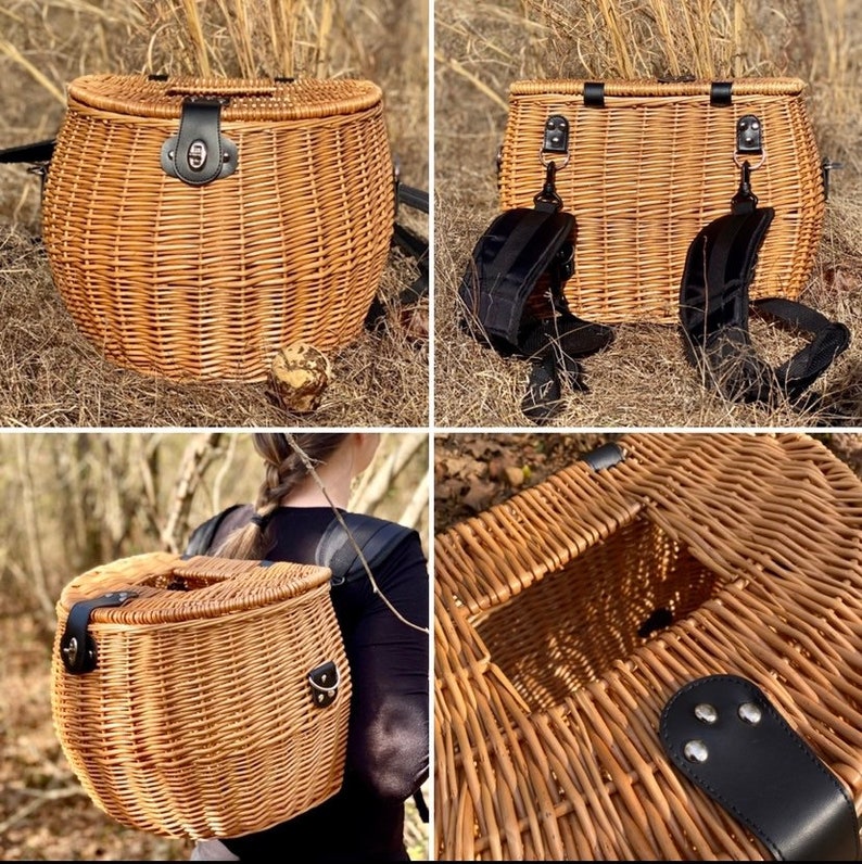 Large Foraging Basket Backpack Wicker Etsy UK