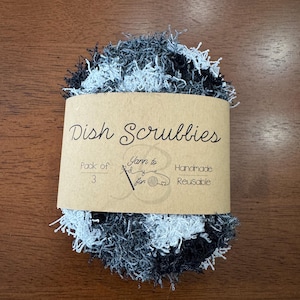 Handmade Crocheted Kitchen Scrubby Set – 3-Pack, Cotton, Eco-Friendly & Reusable Dish Scrubbies