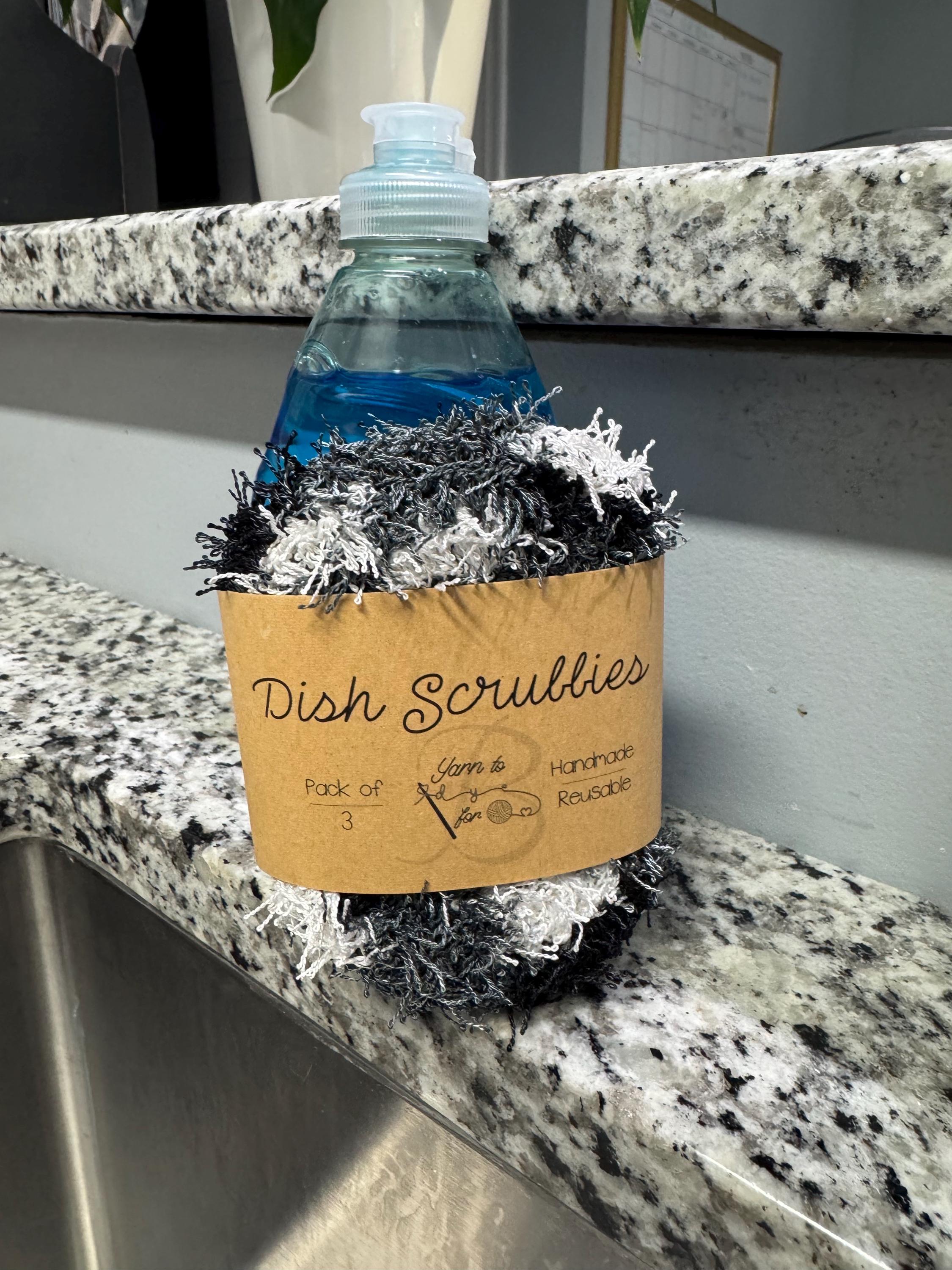 Handmade Crocheted Kitchen Scrubby Set – 3-Pack, Cotton, Eco-Friendly & Reusable Dish Scrubbies - Thumbnail 2