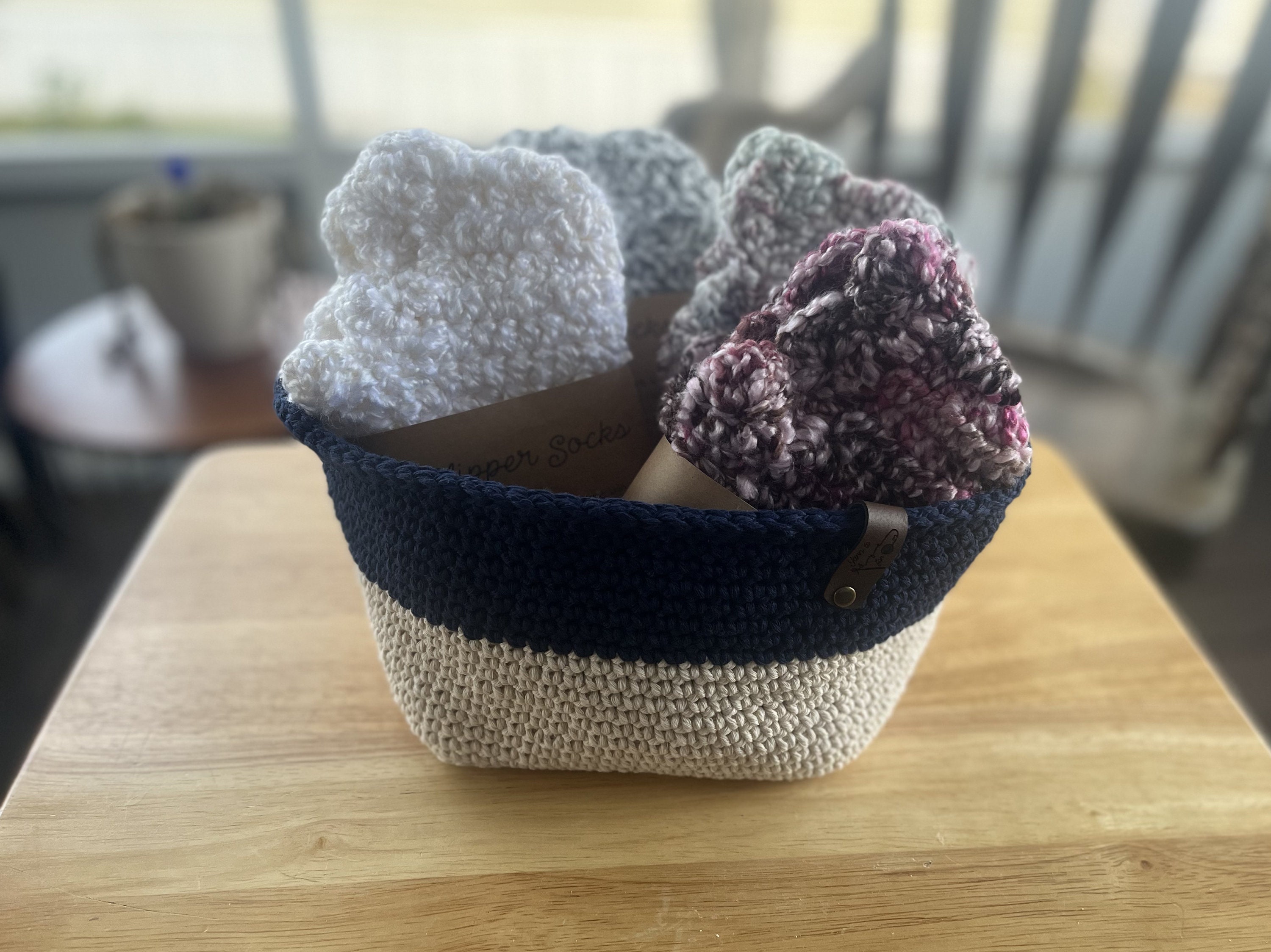 Soft Crocheted Slippers - Size W5/6 M3/4 - Slipper Socks - Handmade, Eco-Friendly, Crochet Socks - Chunky Crocheted Slipper Socks - Thumbnail 5