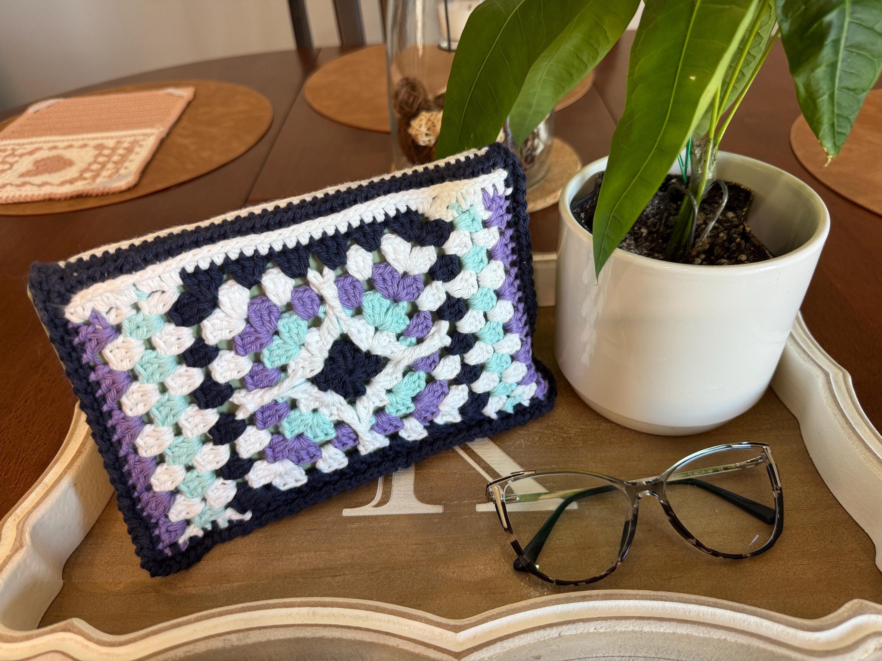 Custom Color Crochet Diamond Book Cover with Journal – Handmade A5 Reusable Notebook Sleeve