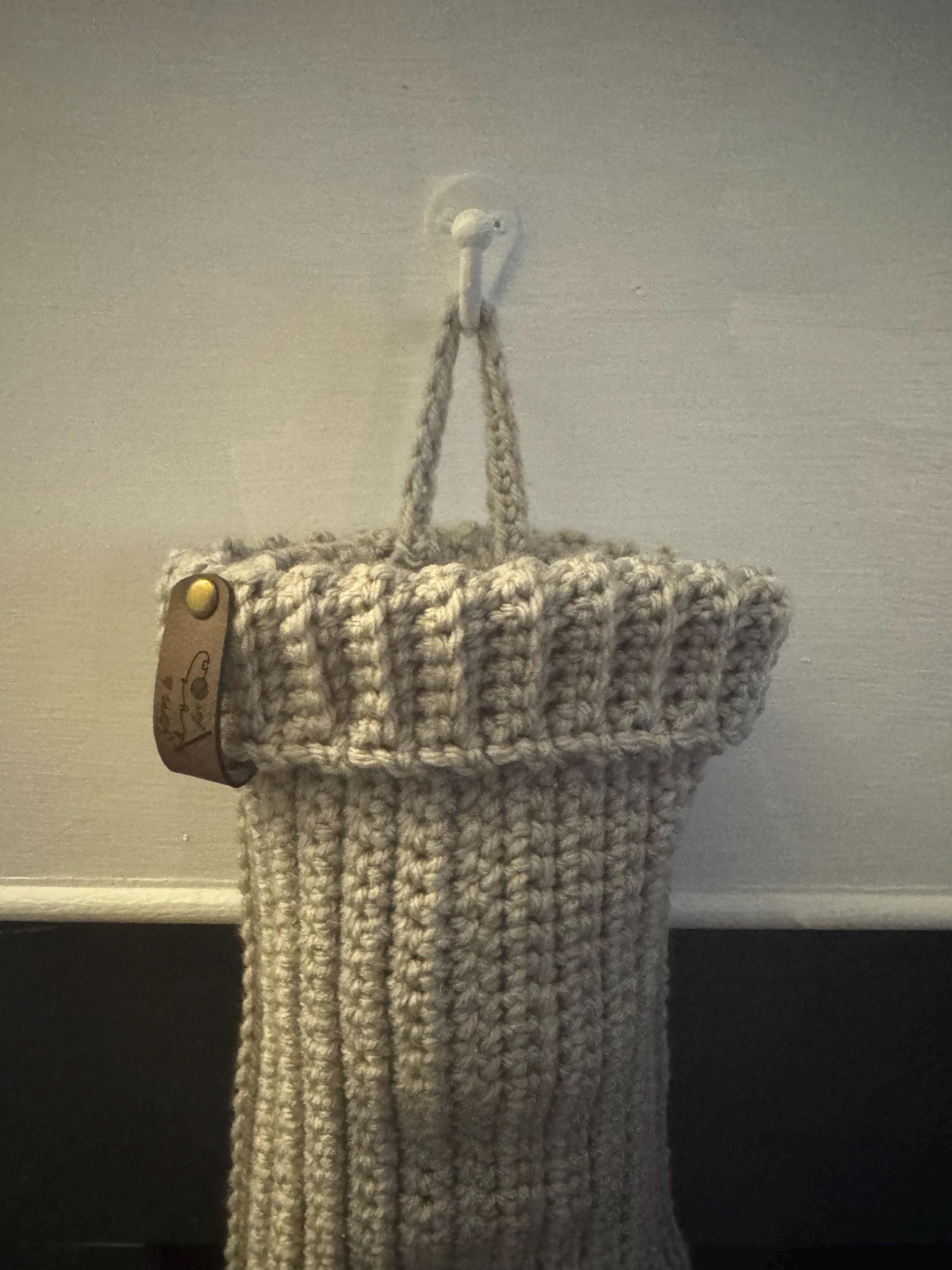 Handmade Crochet Pet Stocking with Paw Pads - Size Small - Customizable Dual-Toned Christmas Stocking for Dogs & Cats - Multiple Colors Available - Thumbnail 3