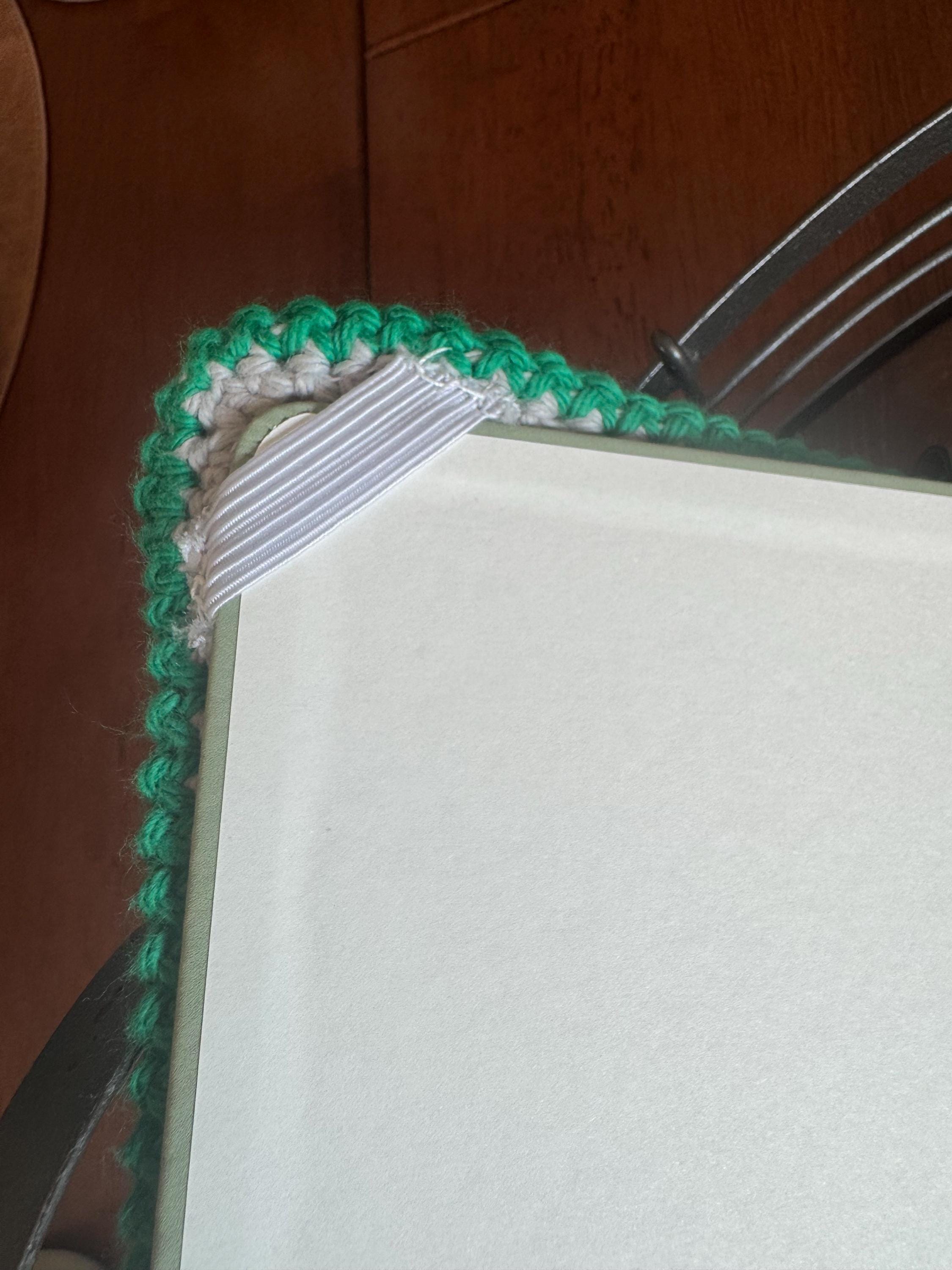 Custom Color Crochet Floral Mandala Book Cover with Journal – Handmade A5 Reusable Notebook Sleeve - Thumbnail 4