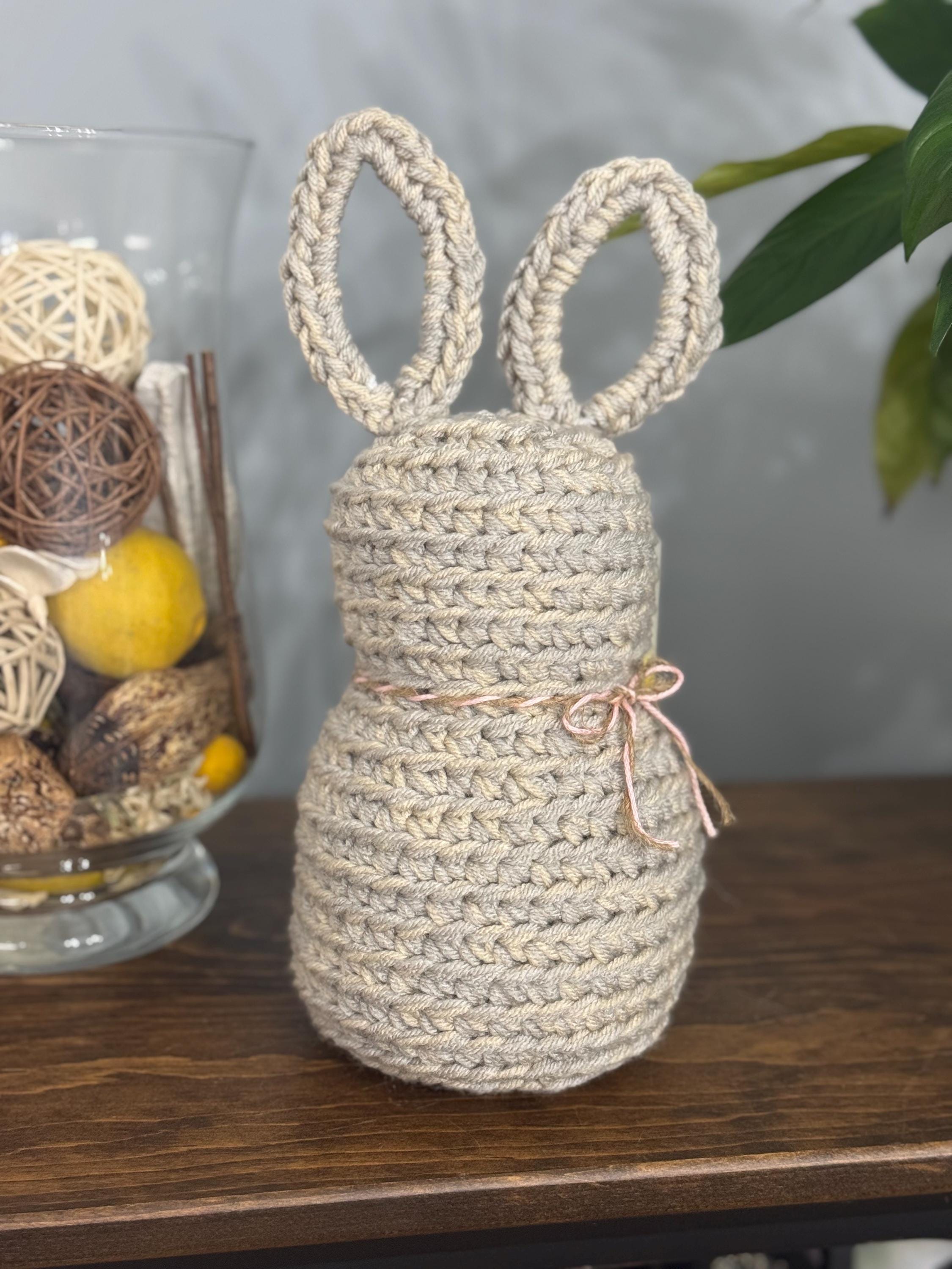 Farmhouse Crochet Bunny – Neutral Textured Easter & Spring Decor