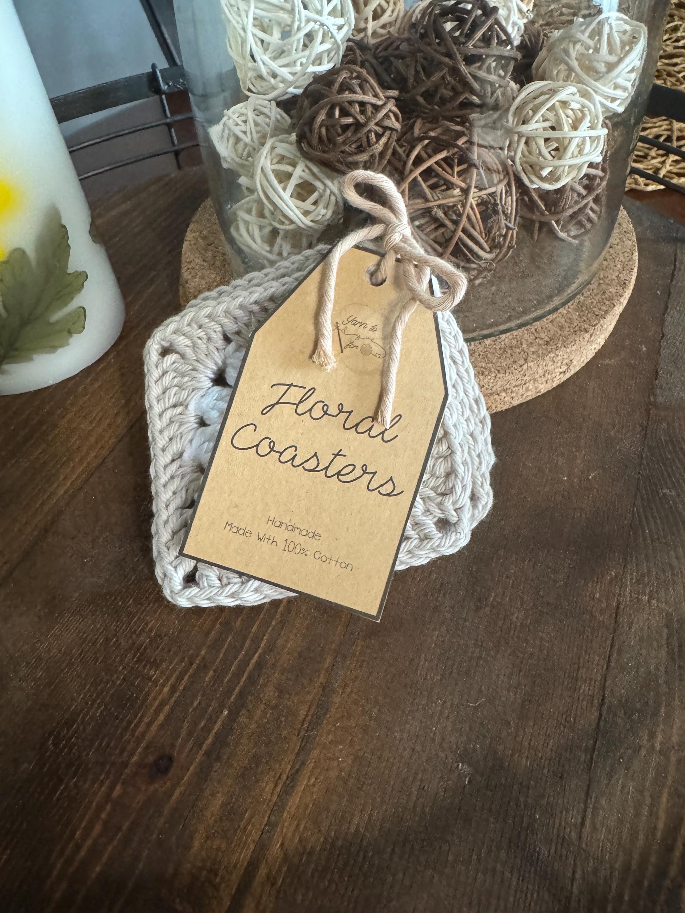 Handmade Crocheted Daisy Coaster Set Of 6 – Custom Colors Available – Cute Floral Drink Coasters – Farmhouse Home Decor Gift - Thumbnail 7