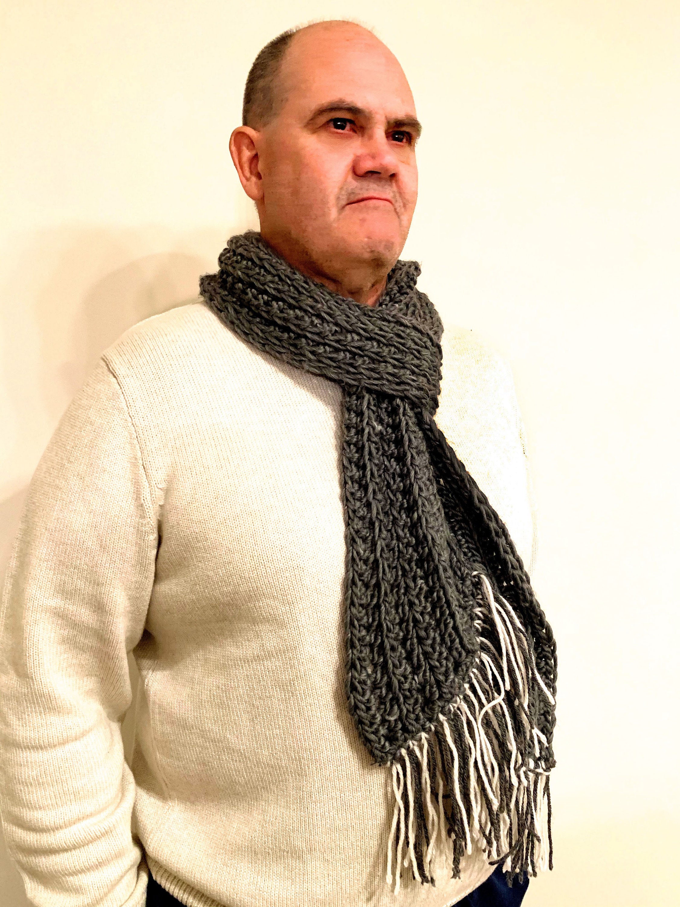 Cozy Men's / Unisex Scarf with Tassels - Soft Scarf / Shawl