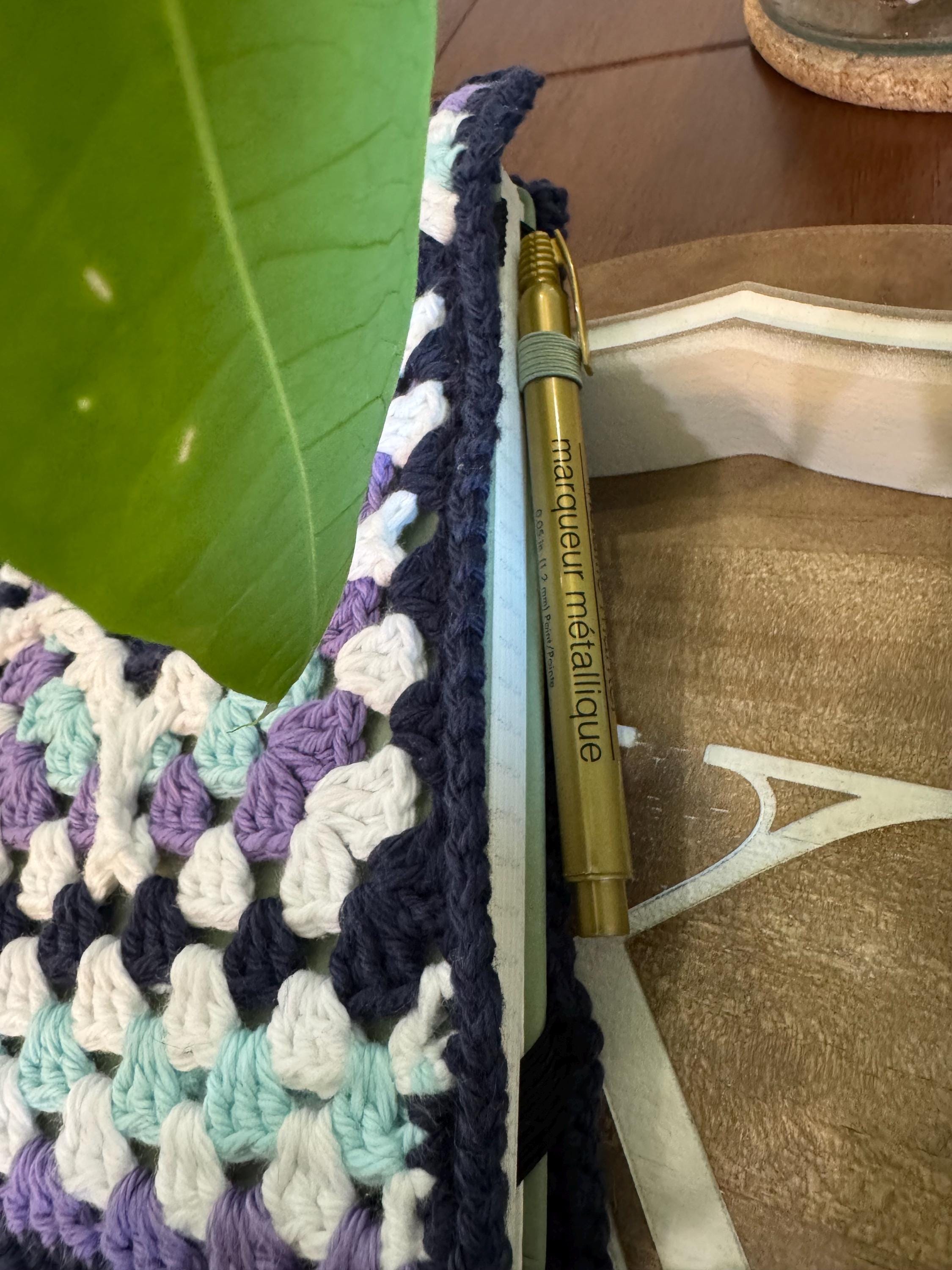 Custom Color Crochet Diamond Book Cover with Journal – Handmade A5 Reusable Notebook Sleeve - Thumbnail 6