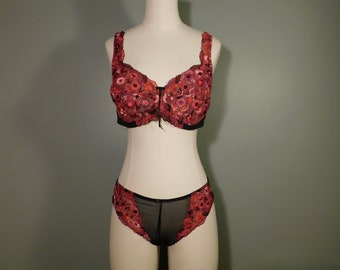 Vintage Janine Robin Bra Panty Set