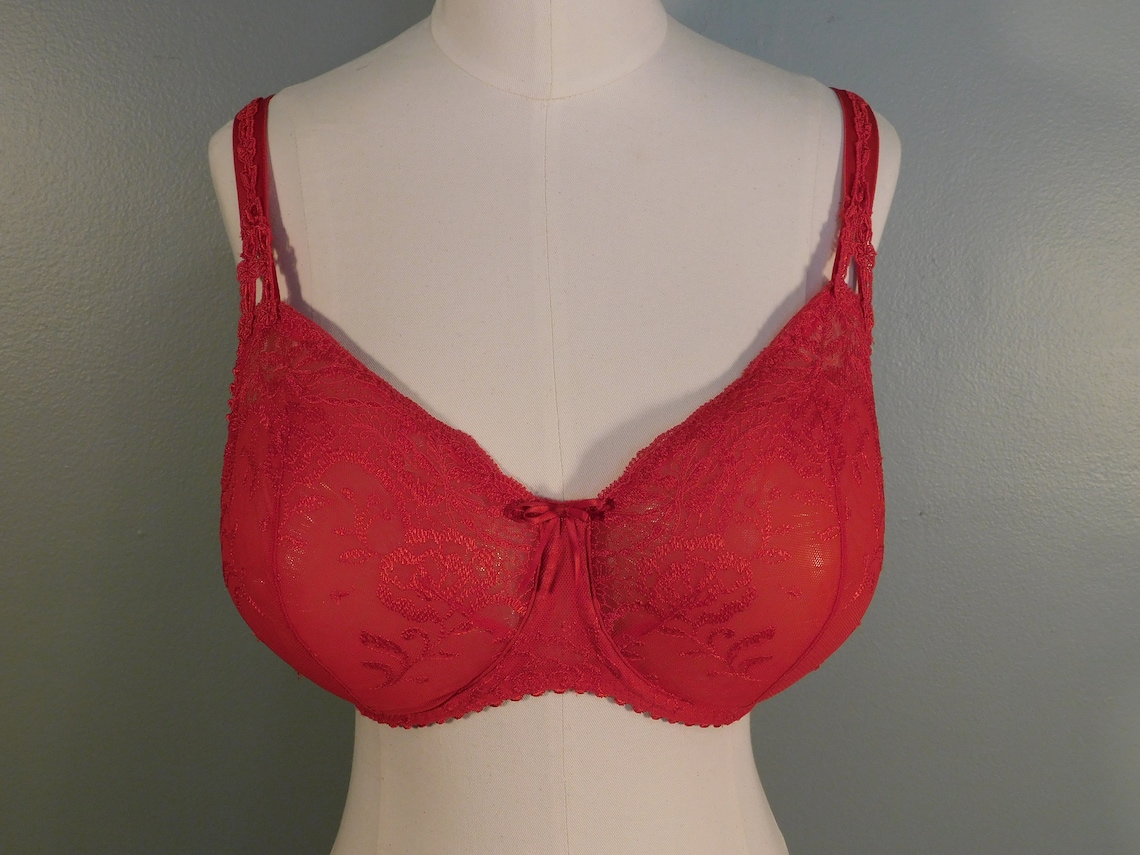 Prima Donna Bright Red Sheer Lace Bra - Etsy