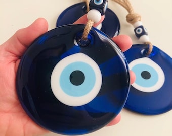 Nhe-007 Blue Eye Charm Art Photo Pendientes Blue Black Eye 