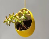 Ceramic hanging planter, Hanging pot, Round planter, Melon planter