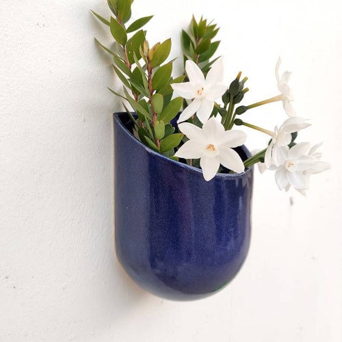 Wall Planter Wall Pocket Planter Ceramic Wall Planter Etsy