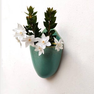 Handmade Ceramic Wall Planter: Glazed Indoor Hanging Planter