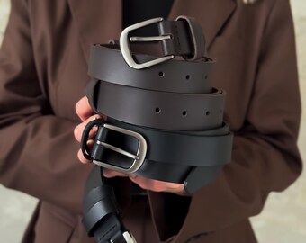 Timeless Brown Genuine Leather Belt, Men's & Women's Fashion, Leather Waist Belt, Classic Leather Accessory, Unisex Belts