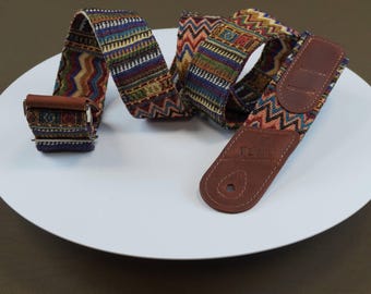 Custom Leather Guitar Strap – Pick Pocket, Free Adapter Included, Electric, Bass & Acoustic, Ukulele