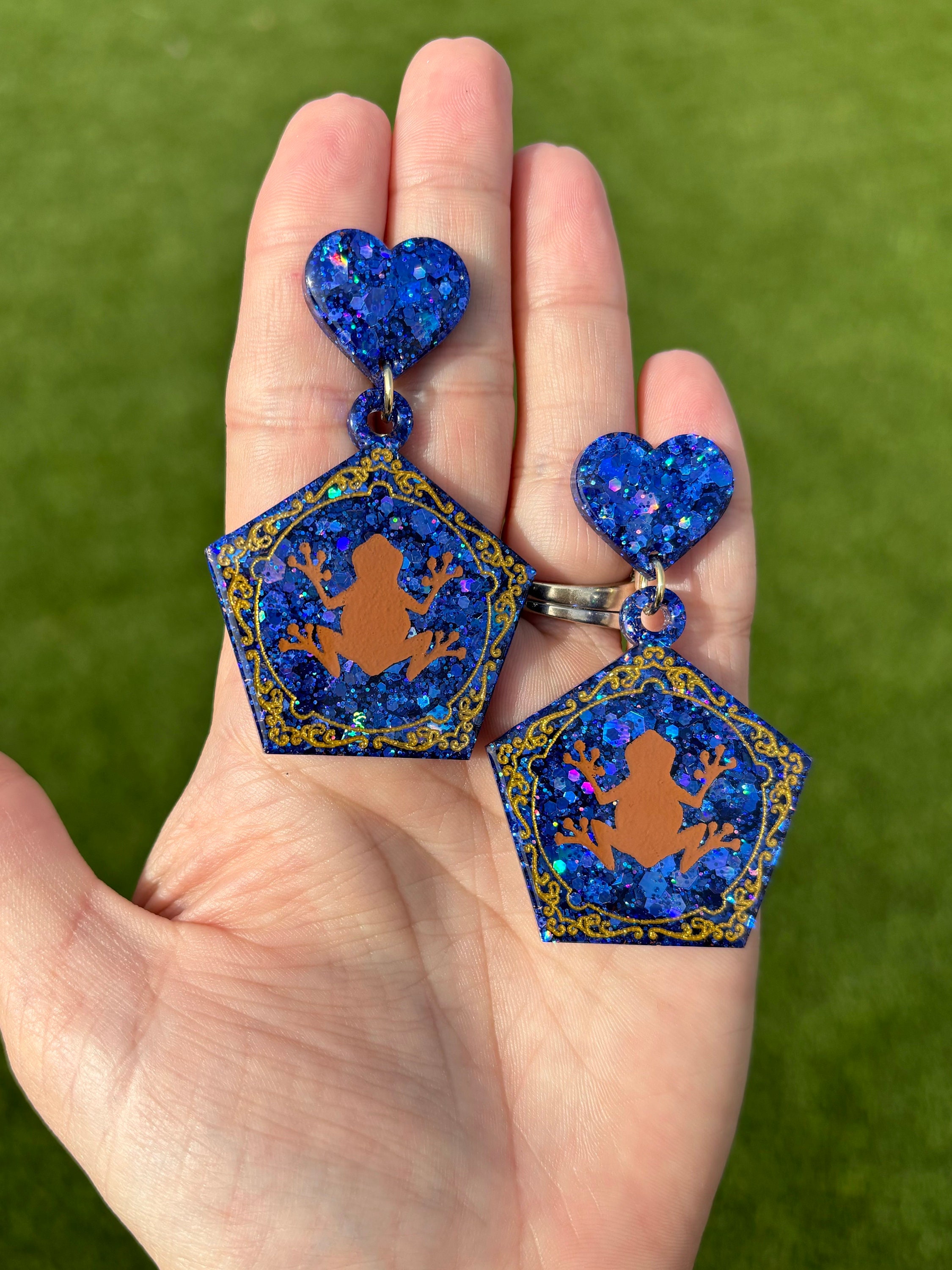 Chocolate Frog Dangle Earrings, Chocolate Frog Earrings, Wizarding World Earrings, Honeydukes