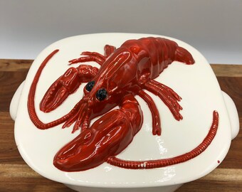 Vintage Atlantic Mold Large White Fall or Thanksgiving Serving Dish and Green Ceramic Turkey Shaped Serving DishBowl Red