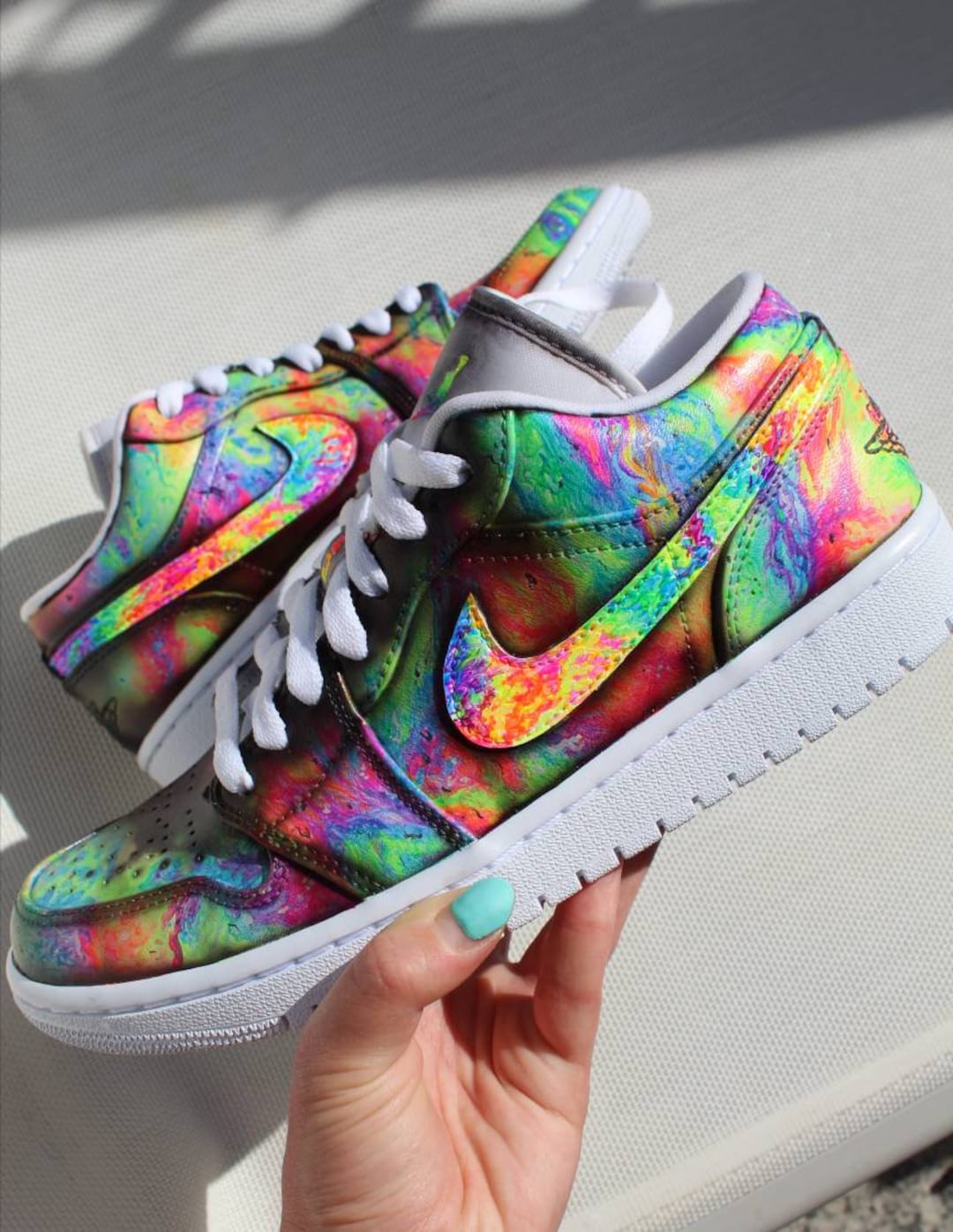 Jordan 1 Low Oil Spill Rainbow Color Changing - Etsy
