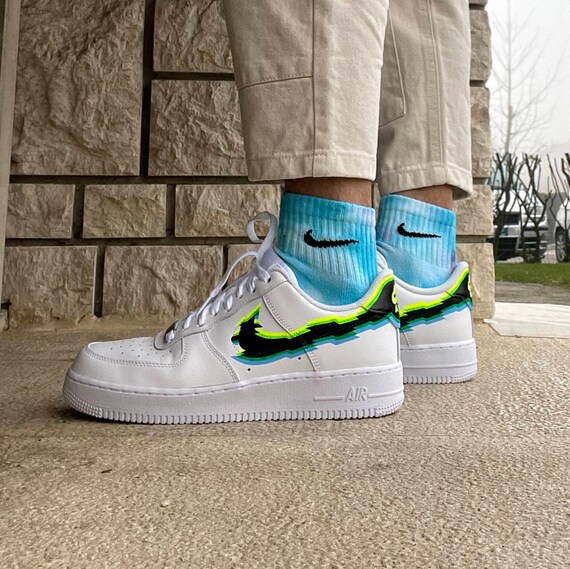 Air Force 1 Neon Glitch | Etsy Ireland