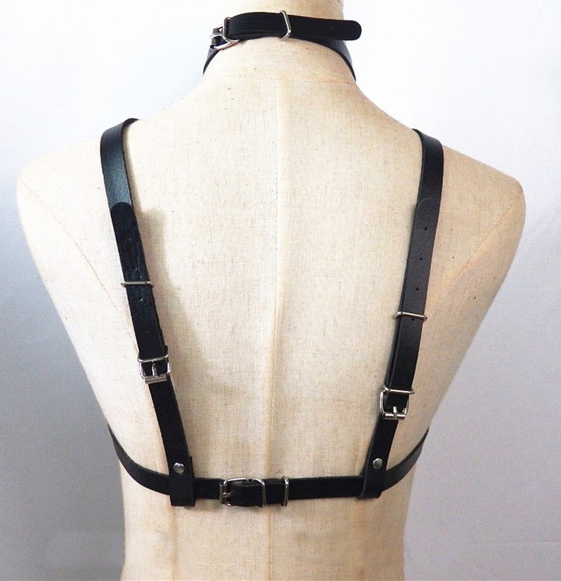 Gothic Harness Bra Leather Body Harness Lingerie Open Bralette Etsy