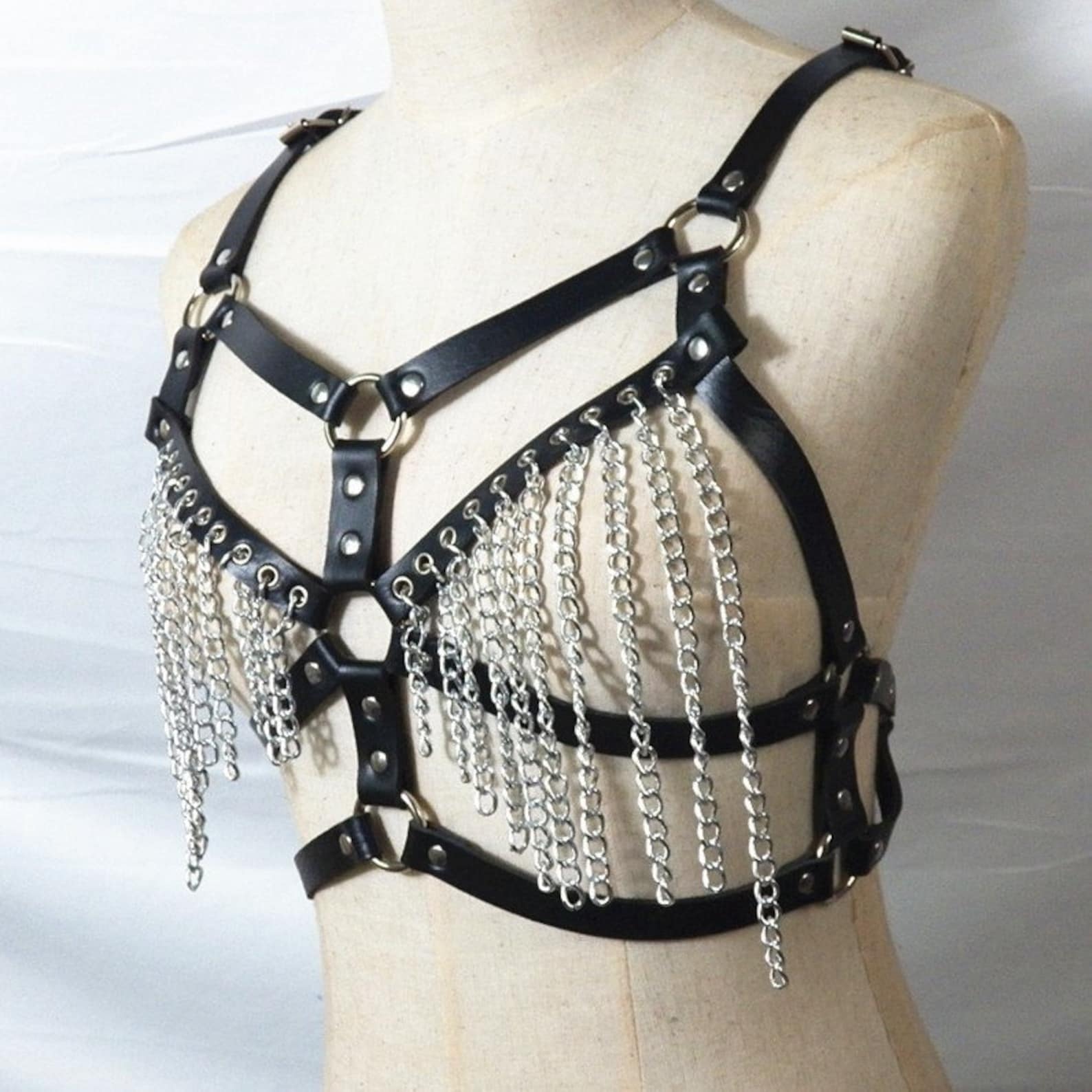Leather Harness Bdsm Harness Body Belt Leather Bdsm Etsy