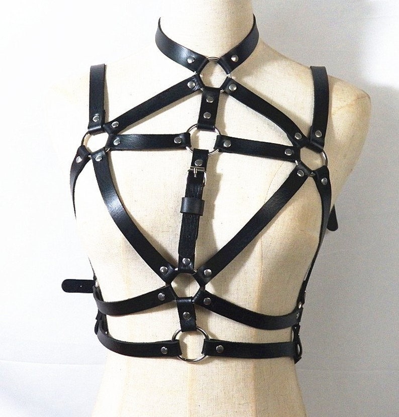 Womens Body Leather Harness Bra strap Harness Women Etsy
