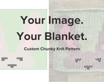 Patrón personalizado de manta de punto grueso: ¡convierte tu logotipo o imagen en un regalo personalizado! (Descarga en PDF)