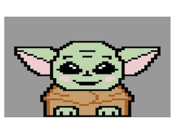 Patrón de manta de punto grueso de Baby Yoda