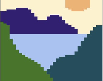 Patrón de manta de punto grueso Mountain Lake Sun