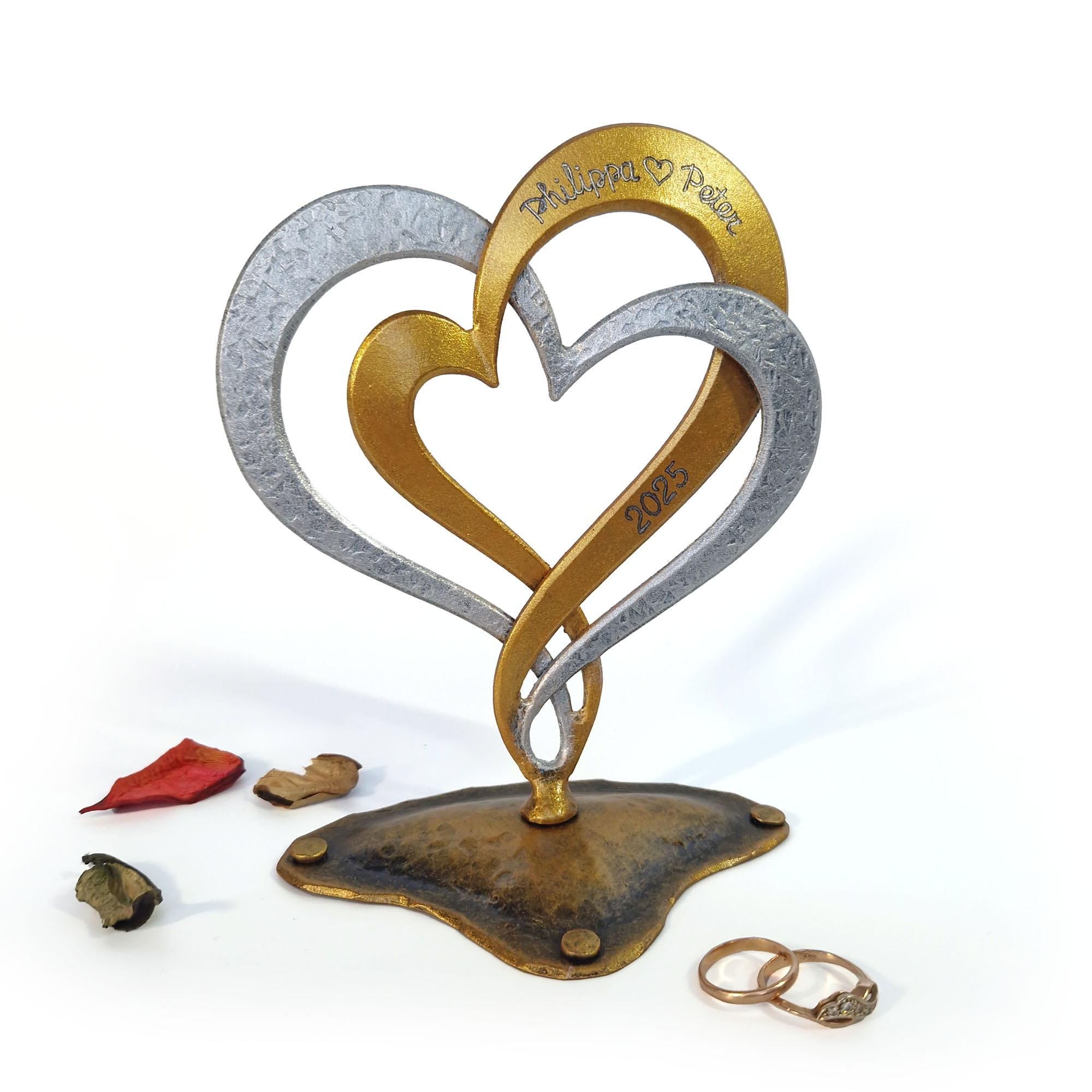 Personalized Hearts on a Stand for 6th or 11th Anniversary