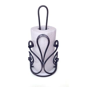 Suporte de toalha de papel rústico, suporte de toalha de papel de ferro forjado vertical, decoração de cozinha, armazenamento de cozinha
