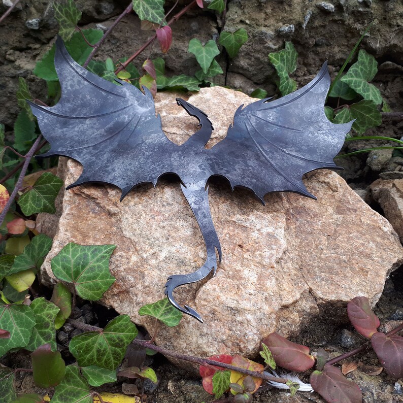 Iron Dragon Wall Decor Garden Decor Fantasy Wall Sculpture Etsy