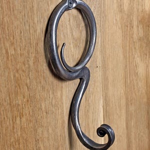 Wrought iron Arty Circle hook. Forged Towel hook. Robe hooks. Bathroom hooks. Metal hooks. Metal hanger. Wall hanger. Rustic iron robe hook image 9