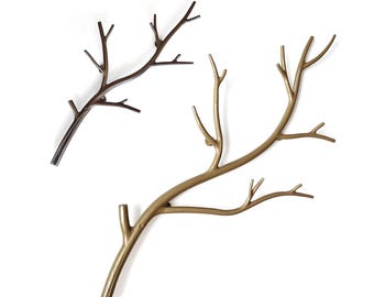 Forged Branch Style Wall Hanger - Wrought Iron Unique Coat Rack