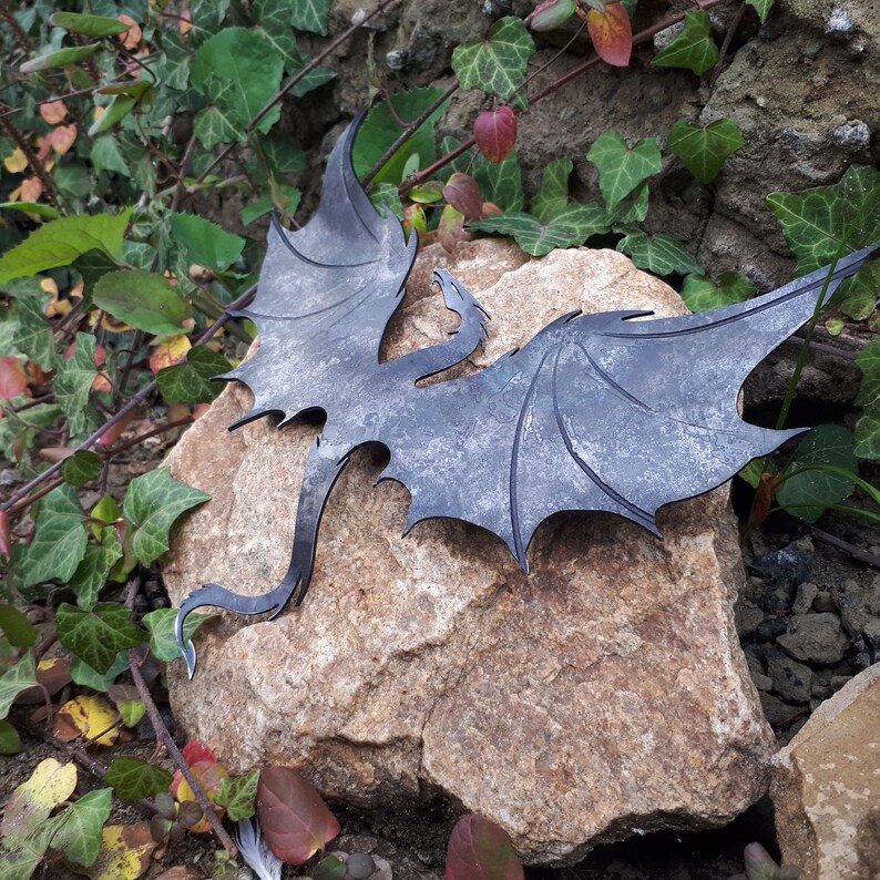 Iron Dragon Wall Decor Garden Decor Fantasy Wall Sculpture Etsy