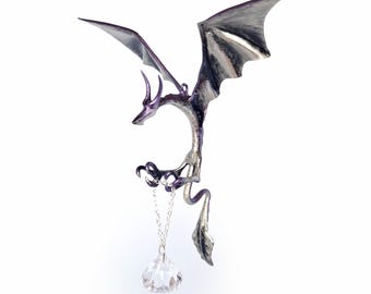 Dragón volador de hierro bicolor, atrapavientos de fantasía, dragón colgante, decoración de exteriores, decoración de habitaciones, decoración de jardines, dragón de regalo de cumpleaños de fantasía