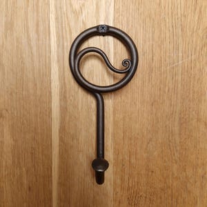 Wrought iron Yin Yang hook. Forged Towel hook. Robe hooks. Bathroom hooks. Metal hooks. Metal hanger. Wall hanger. Rustic iron robe hook