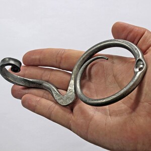 Wrought iron Arty Circle hook. Forged Towel hook. Robe hooks. Bathroom hooks. Metal hooks. Metal hanger. Wall hanger. Rustic iron robe hook image 10