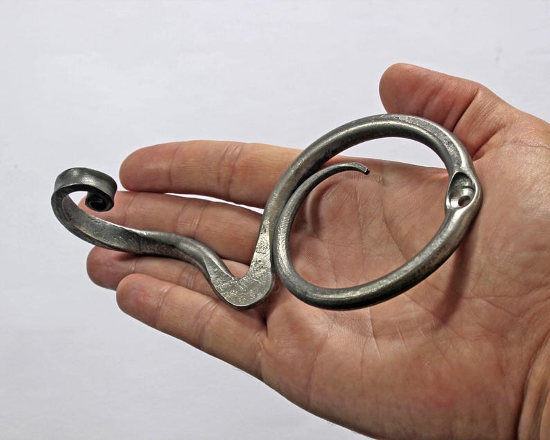Wrought iron Arty Circle hook. Forged Towel hook. Robe hooks. Bathroom hooks. Metal hooks. Metal hanger. Wall hanger. Rustic iron robe hook image 10