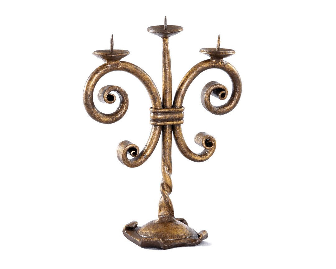 Metal Triple Candle Holder 6th Anniversary Gift Steel Etsy