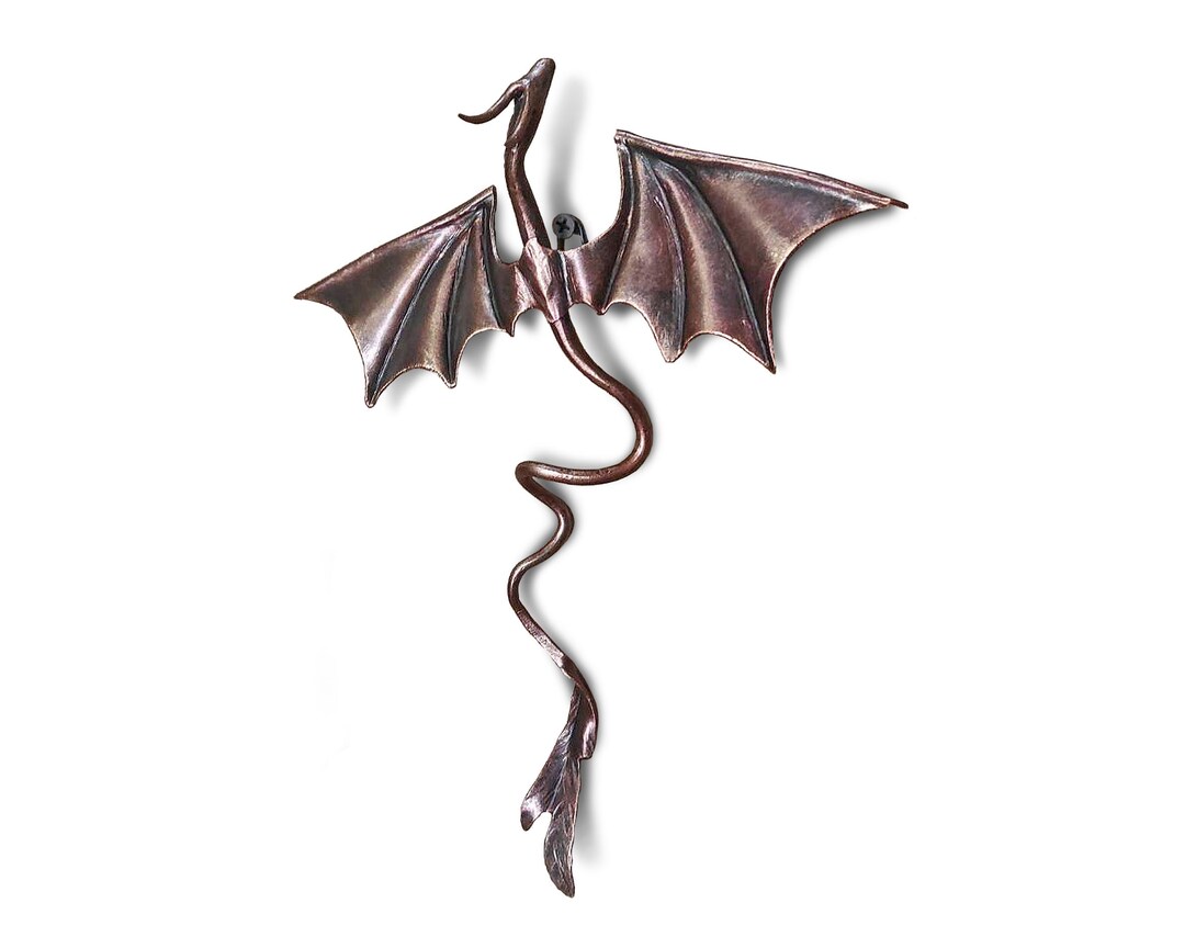 Iron Dragon Wall Decor Garden Decor Fantasy Wall Sculpture Etsy