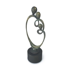 Forged Family Sculpture, Metal Family Figurine, Handmade Iron Art, Minimalist Parent Child Statue, Rustic Home Decor, Unique Family Gift