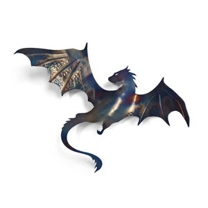 Iron flying dragon, Metal wall decoration, Garden metal art, Fantasy wall sculpture, garden dragon wall art, Fantasy birthday gift
