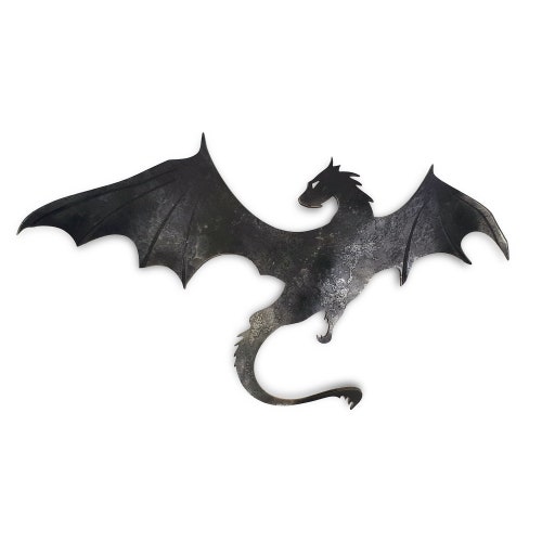 Iron Dragon Wall Decor Garden Decor Fantasy Wall Sculpture Etsy