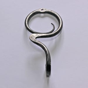 Wrought iron Arty Circle hook. Forged Towel hook. Robe hooks. Bathroom hooks. Metal hooks. Metal hanger. Wall hanger. Rustic iron robe hook image 8
