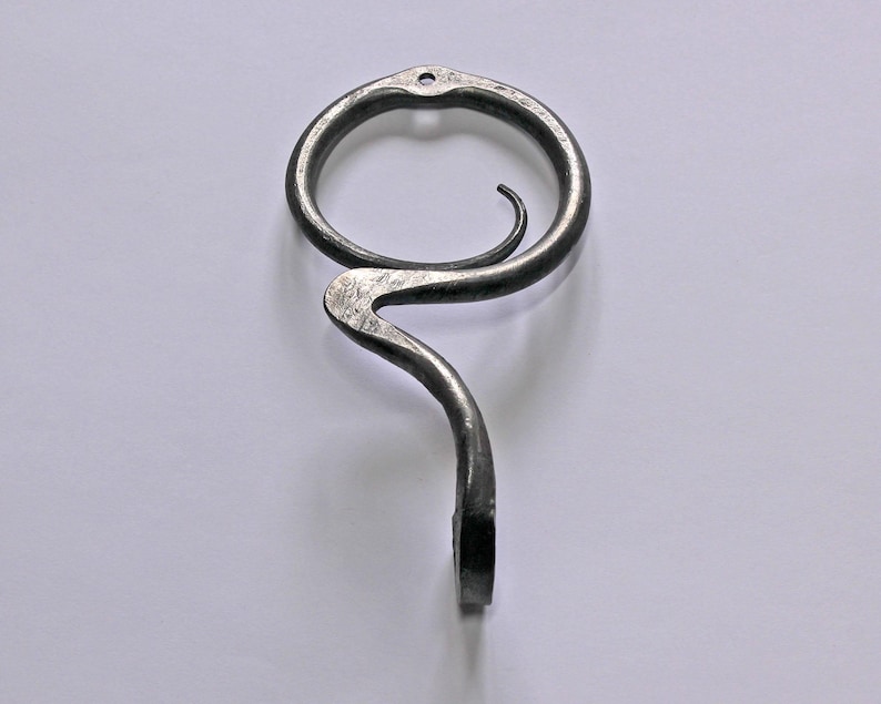 Wrought iron Arty Circle hook. Forged Towel hook. Robe hooks. Bathroom hooks. Metal hooks. Metal hanger. Wall hanger. Rustic iron robe hook image 8