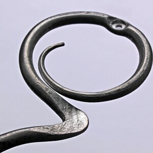 Wrought iron Arty Circle hook. Forged Towel hook. Robe hooks. Bathroom hooks. Metal hooks. Metal hanger. Wall hanger. Rustic iron robe hook image 6
