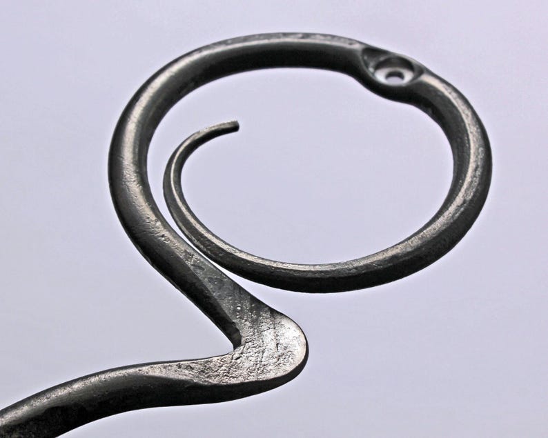 Wrought iron Arty Circle hook. Forged Towel hook. Robe hooks. Bathroom hooks. Metal hooks. Metal hanger. Wall hanger. Rustic iron robe hook image 6